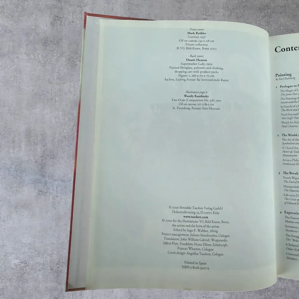Art of the 20th Century Taschen Modern Art Painting Book Ingo F Walther Y2K
